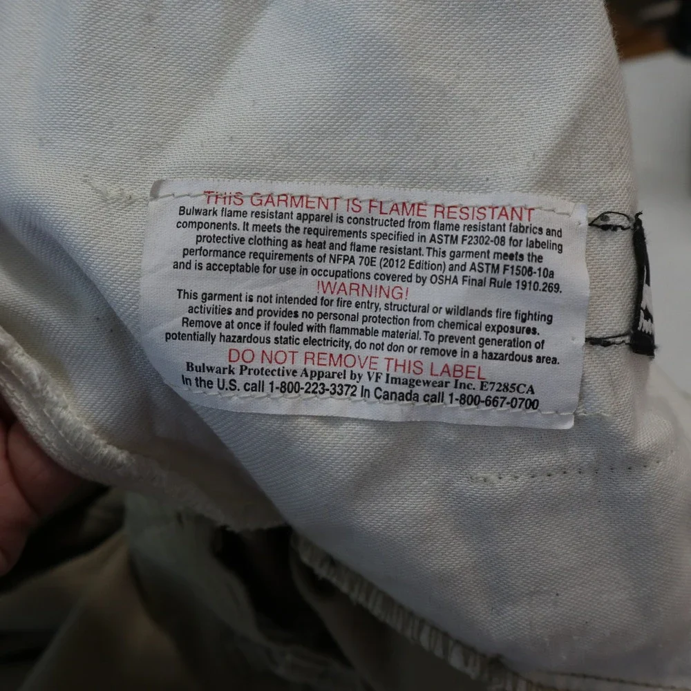 Bulwark FR Flame Resistant Work Pants Mens 36x29 Reflective Cargo Utility Safety